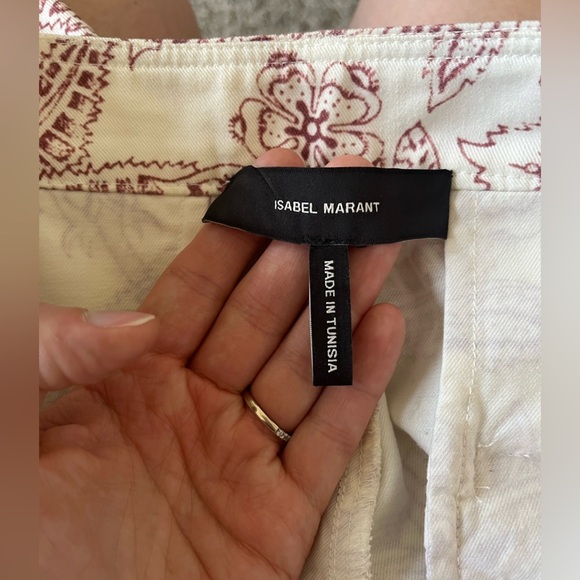 Isabel Marant White Floral Bootcut Cotton Pants Womens Size 40 FR/8 US - Picture 9 of 16